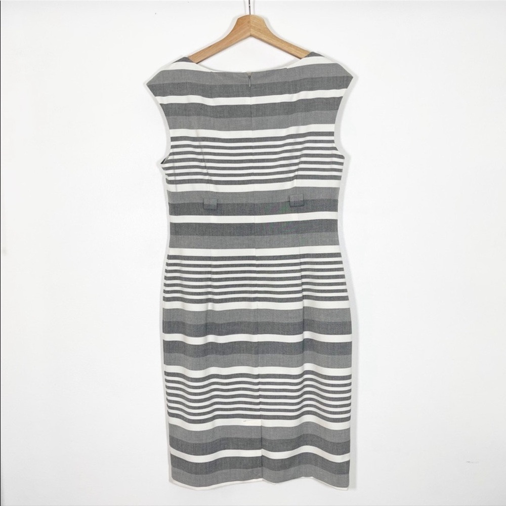 CALVIN KLEIN Gray Striped Sheath Dress Sz 10